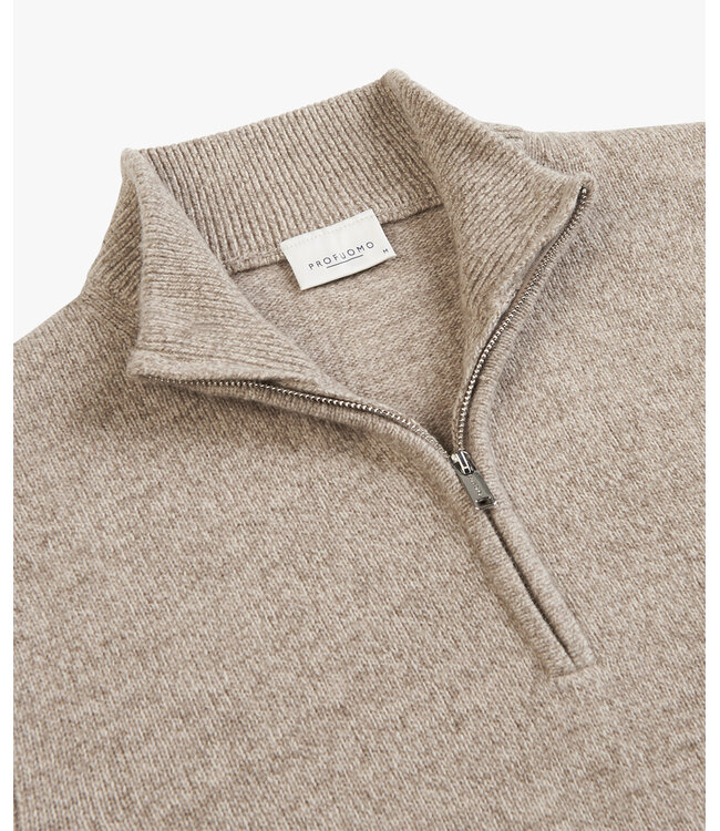 Profuomo PULLOVER HALF ZIP SAND