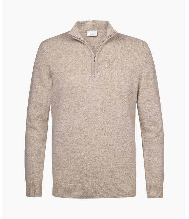 Profuomo PULLOVER HALF ZIP SAND