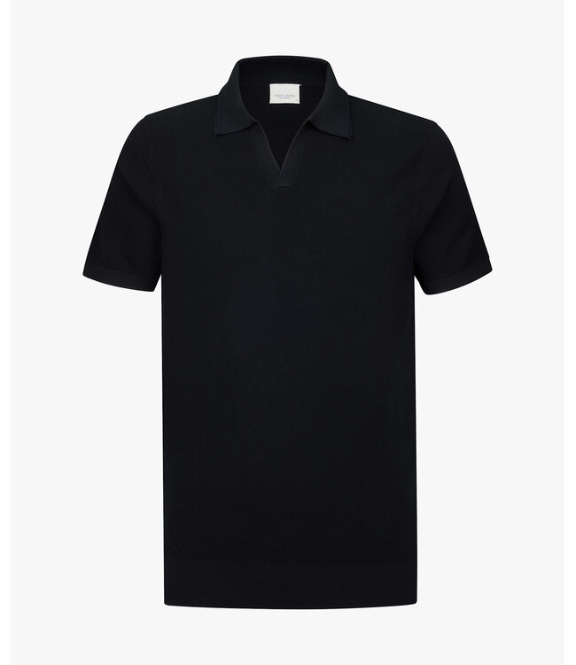 Profuomo Navy Luxury Basic open collar polo