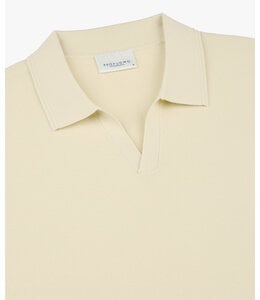 Profuomo POLO OPEN COLLAR SS OFF WHITE