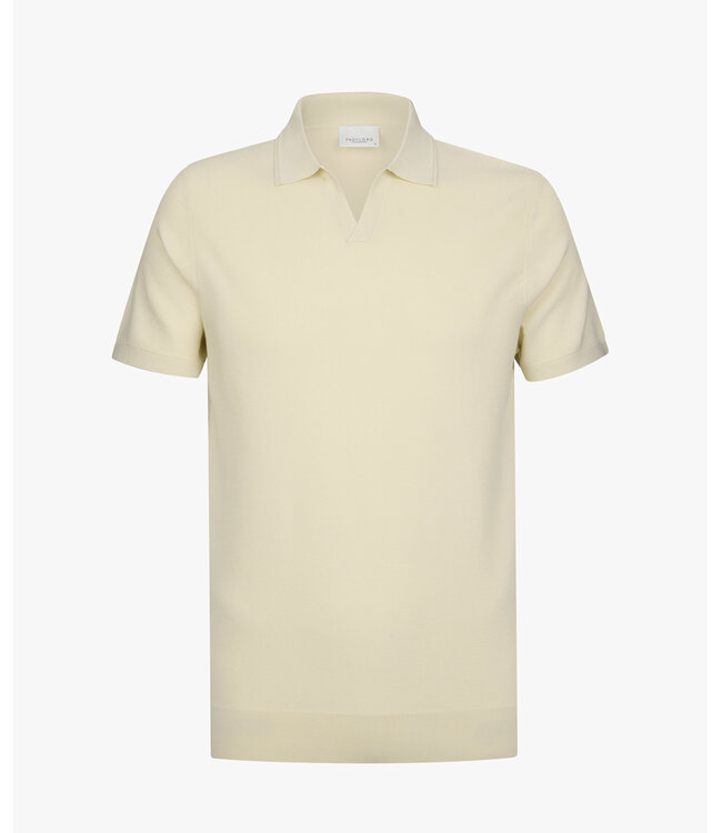 Profuomo POLO OPEN COLLAR SS OFF WHITE