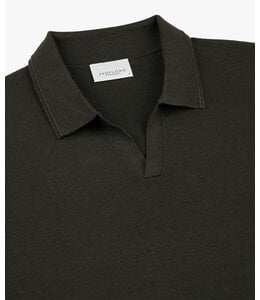 Profuomo Dark brown Luxury Basic open collar polo