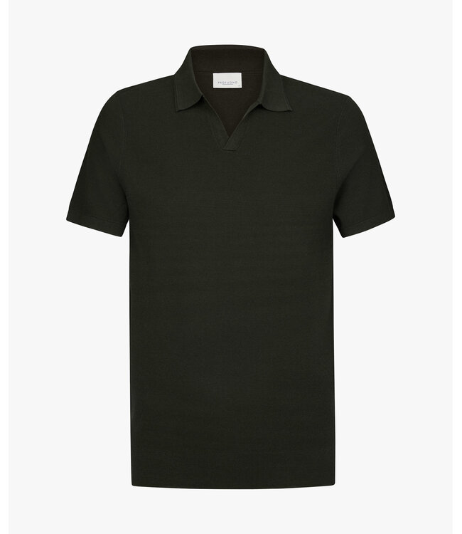 Profuomo Dark brown Luxury Basic open collar polo