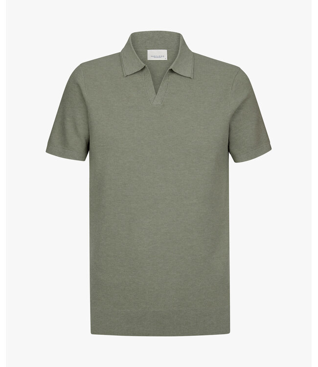 Profuomo Green Luxury Basic open collar polo