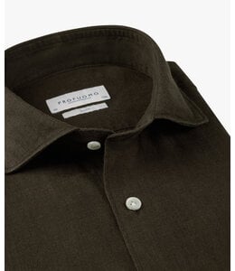 Profuomo Dark brown linen shirt