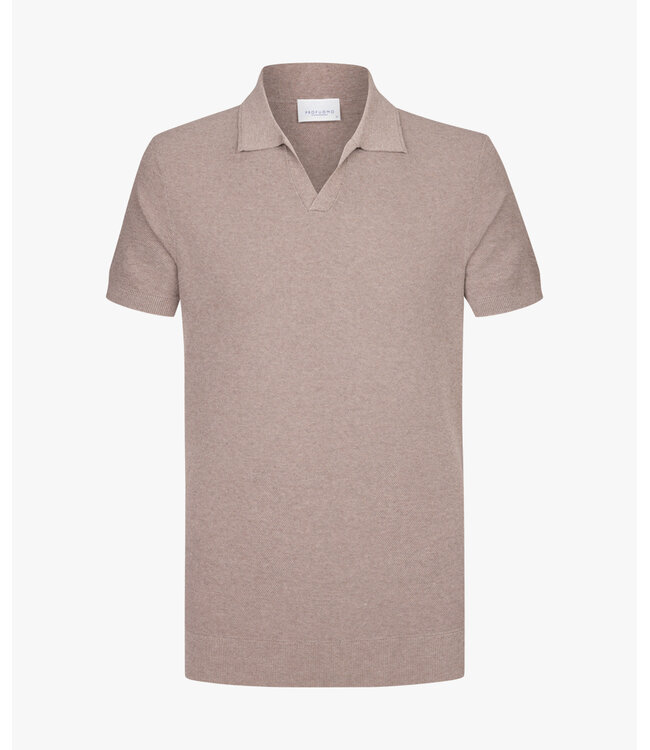 Profuomo POLO OPEN COLLAR SS M BROWN