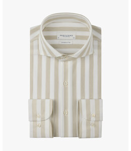 Profuomo Shirt Striped Beige