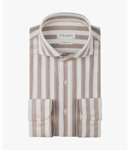 Profuomo Shirt Striped Red Clay