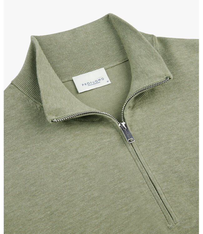 Profuomo Pullover Half Zip Medium Green