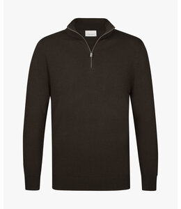 Profuomo Pullover Half Zip Dark Brown