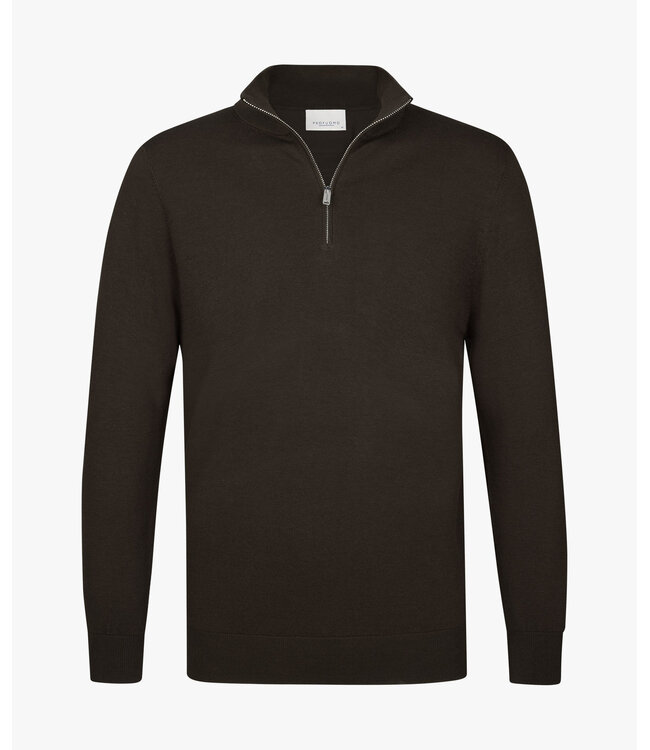 Profuomo Pullover Half Zip Dark Brown
