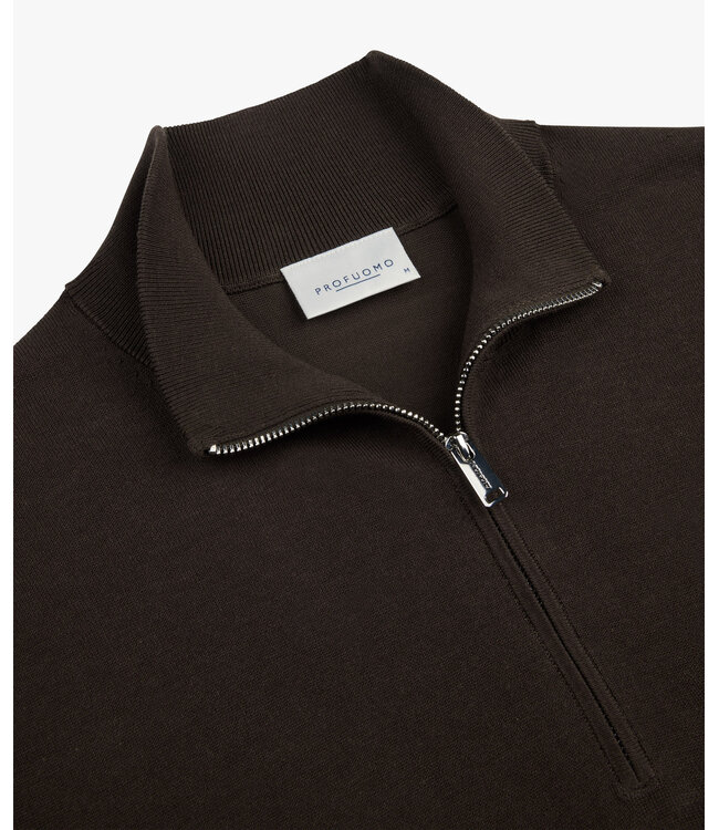 Profuomo Pullover Half Zip Dark Brown