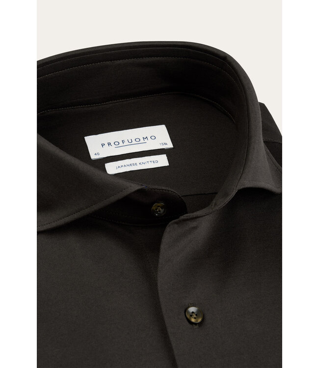 Profuomo Brown Japanese knitted shirt