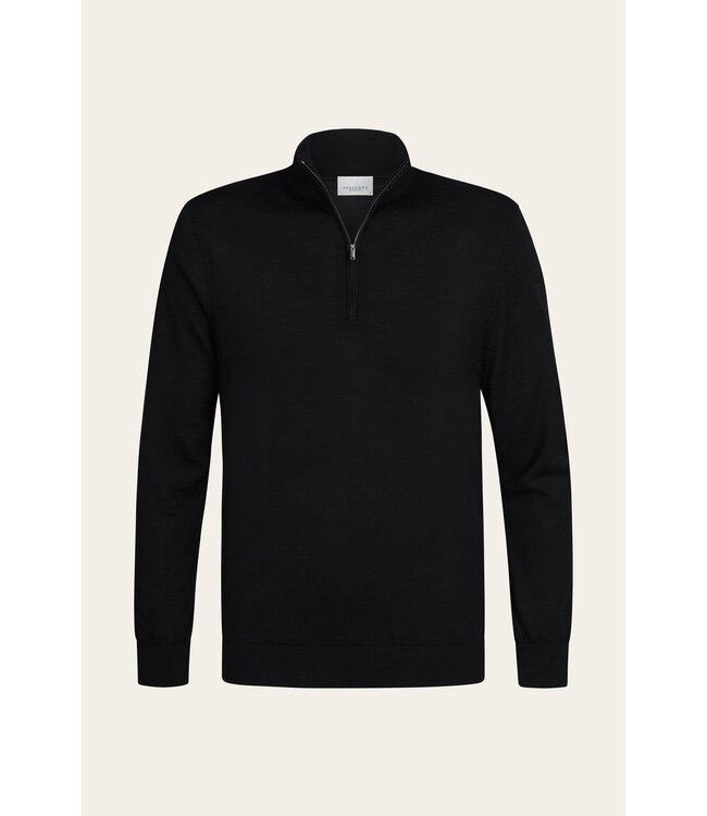 Profuomo PULLOVER HALF ZIP BLACK