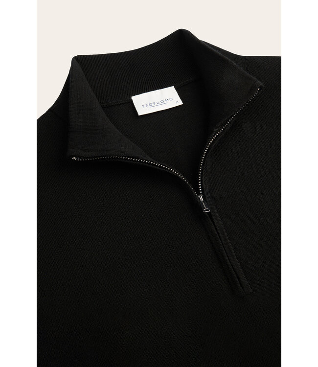Profuomo PULLOVER HALF ZIP BLACK