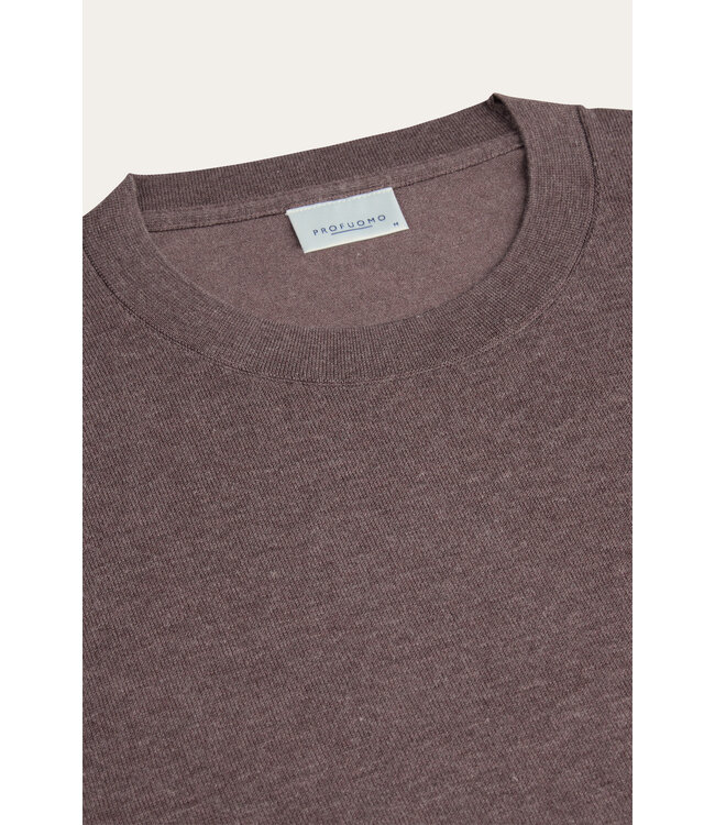 Profuomo Aubergine Luxury Basic crewneck