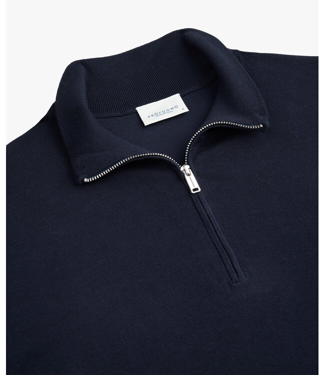 Profuomo Dark blue Luxury Basic half zip