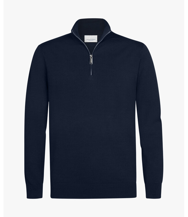 Profuomo Dark blue Luxury Basic half zip