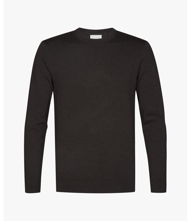 Profuomo Brown Luxury Basic crewneck