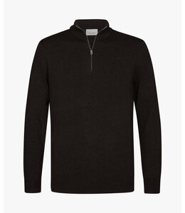 Profuomo Dark brown Luxury Basic half zip