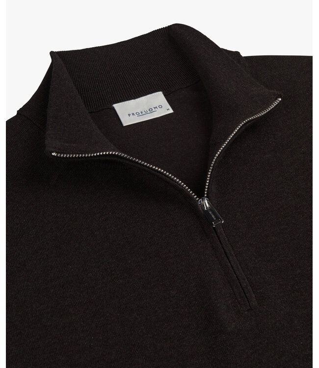 Profuomo Dark brown Luxury Basic half zip