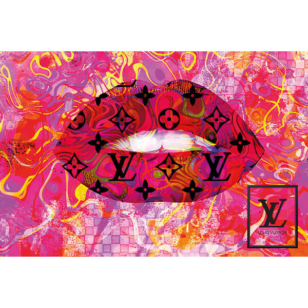 Mondiart Aluart schilderij Mondiart 'Vuitton kiss'