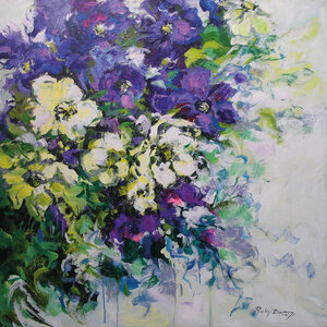 Aluart schilderij "Paarse Bloemen"