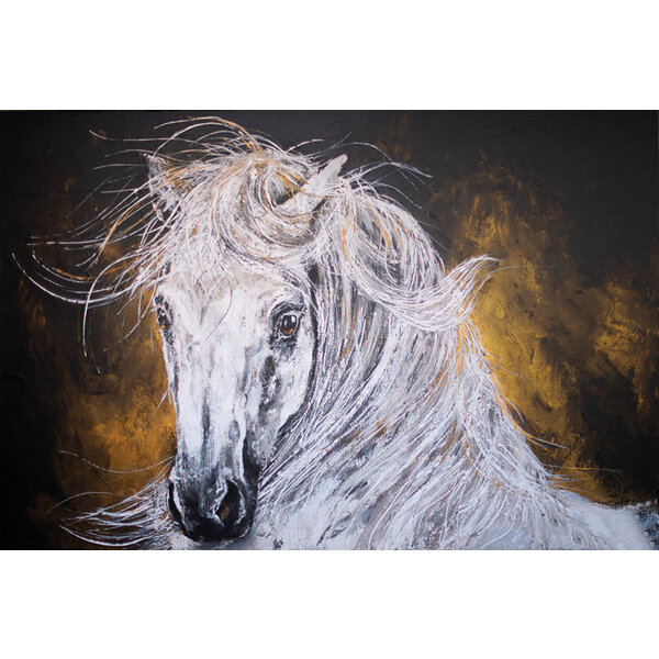 Mondiart Aluart schilderij Mondiart 'The White Horse'
