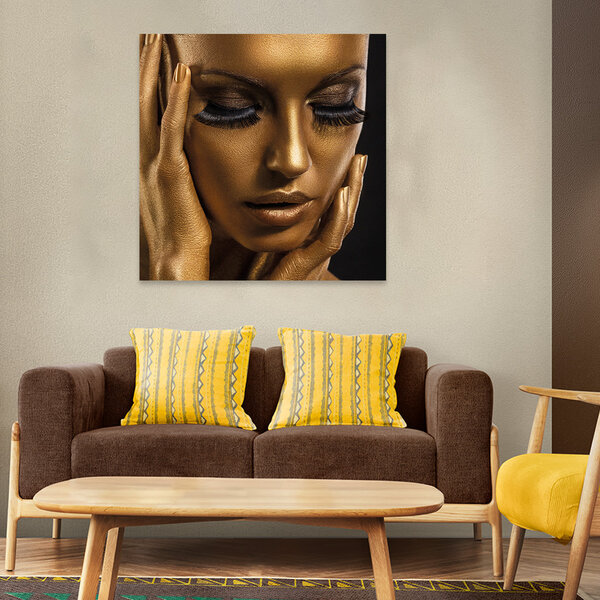Mondiart Aluart schilderij Mondiart 'The Golden Face'