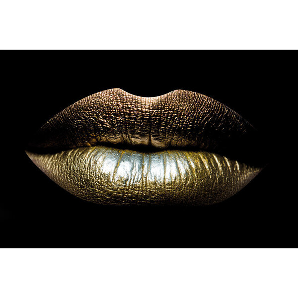 Mondiart Aluart schilderij Mondiart 'Gold lips'