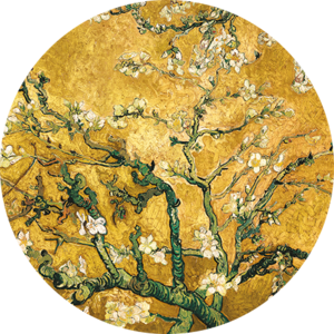 Wandkleed cirkel 'Vincent van Gogh Yellow Blossom'