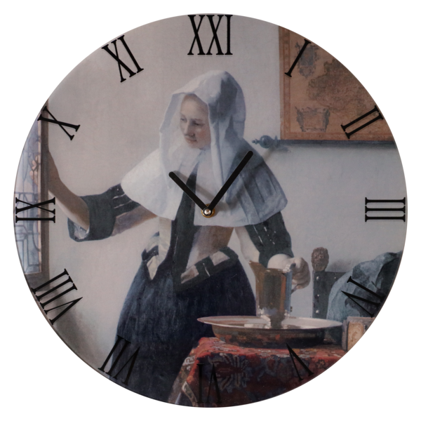 Mondiart Klok  Mondiart 'Vrouw met waterkan' van Johannes Vermeer