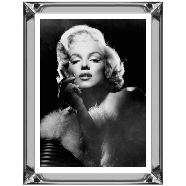 Mondiart Ingelijste poster Mondiart 'Marilyn Monroe in stijl' met witte lijst