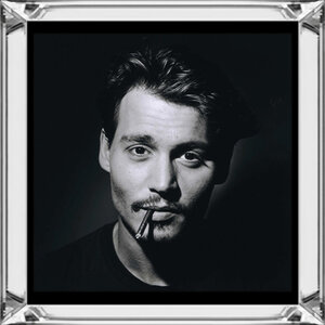 Poster Mondiart 'Johnny Depp' met spiegellijst