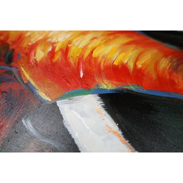 Mondiart Canvas schilderij Mondiart 'Oranje olifant'