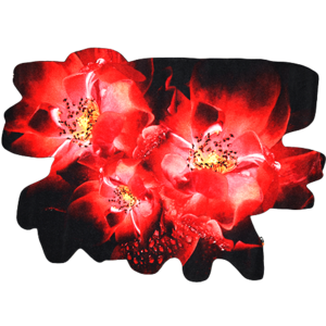 Mondiart vloerkleed 'Red flowers'