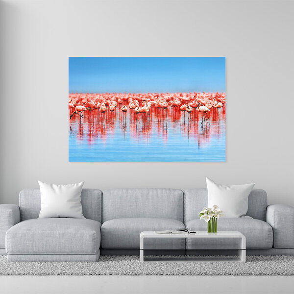 Mondiart Glasschilderij  Mondiart 'Flamingo's'