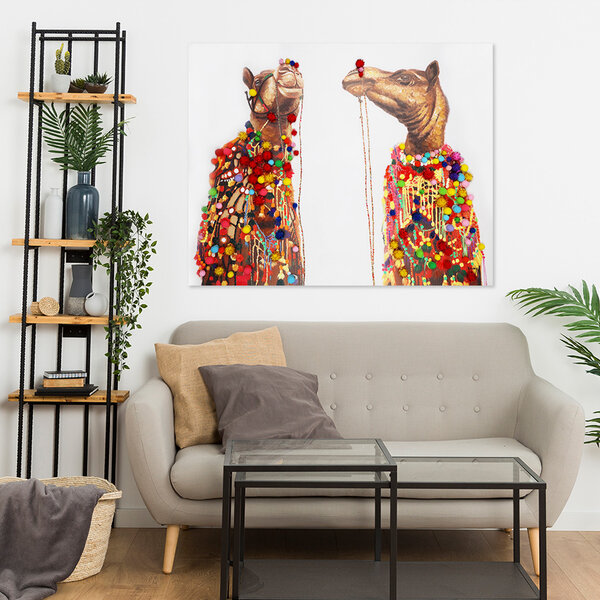 Co co maison Canvas schilderij Co Co Maison 'De twee versierde kamelen'