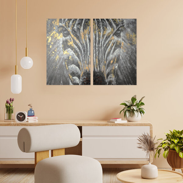 Mondiart Canvas Mondiart 'Gouden zebra'