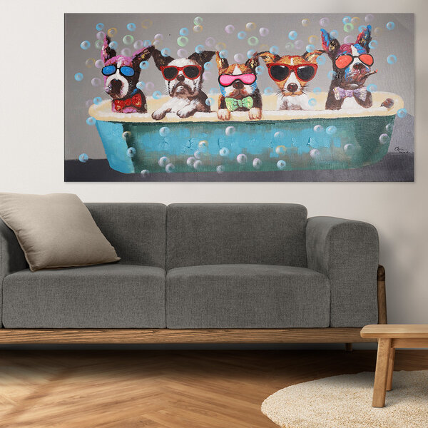 Co co maison Canvas schilderij Co Co Maison 'Dogs in the bath'