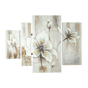 Canvas 'Witte bloemen'