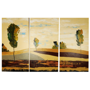 Canvas schilderij 'Drieluik landschap'
