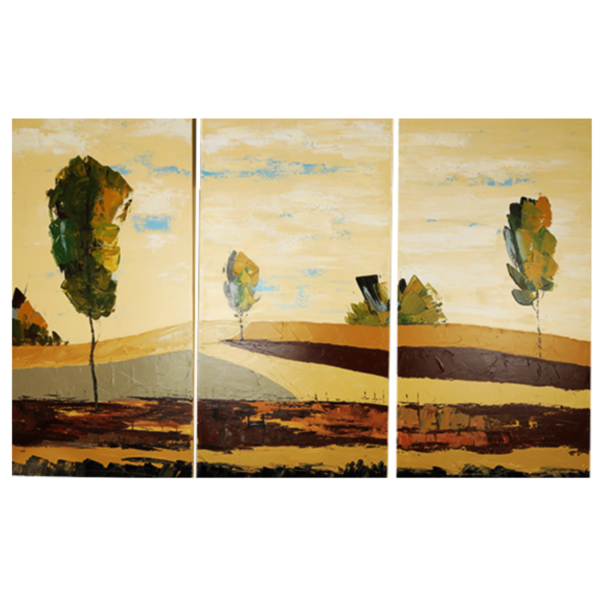 Mondiart Canvas schilderij Mondiart 'Drieluik landschap'