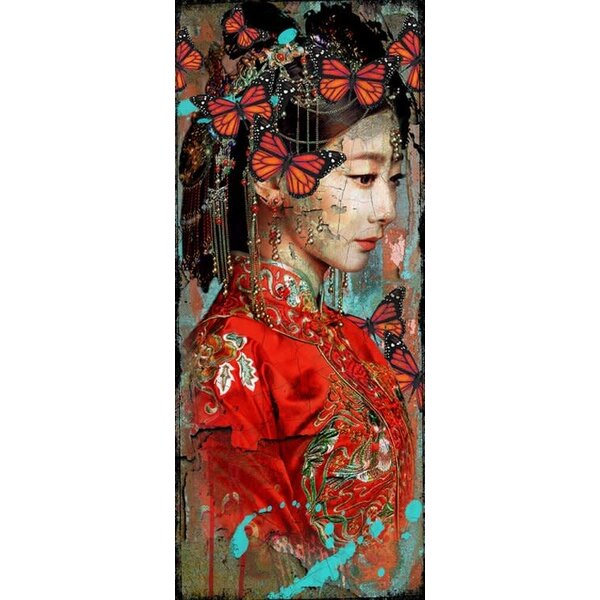 Hans jochem bakker Leather dibond schilderij 'Geisha I'