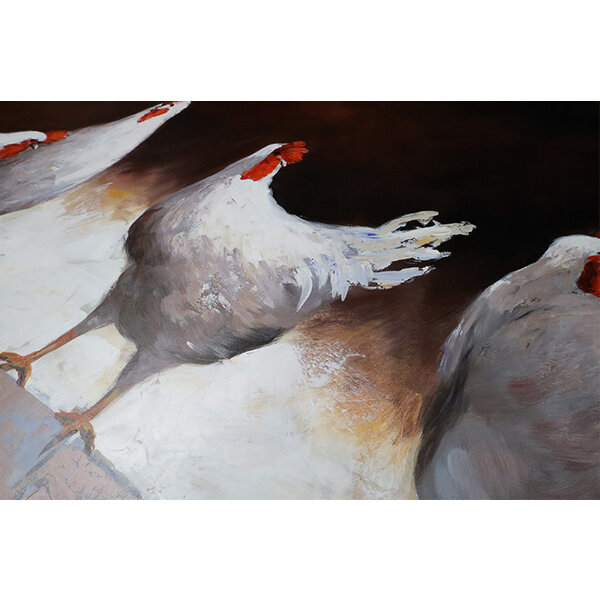Mondiart Canvas schilderij  Mondiart'De vier kippen'