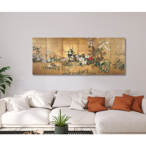 Mondiart Aluart schilderij Mondiart 'De goud bloemen kunst'
