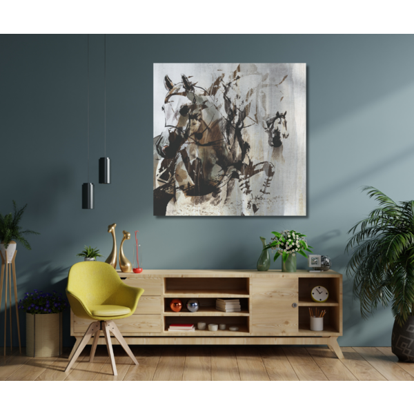 Mondiart Aluart schilderij 'Cassine de paarden'