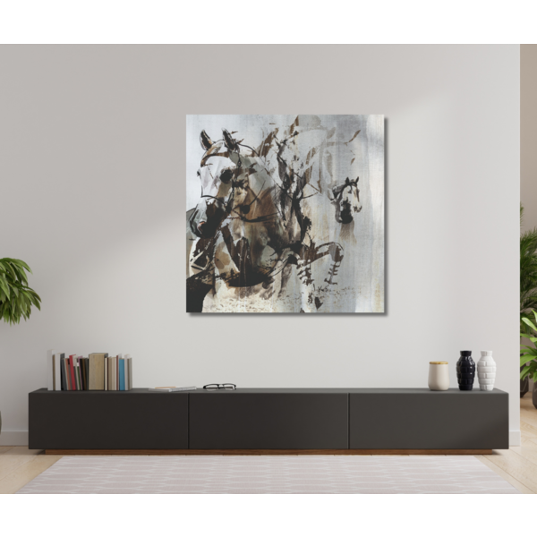 Mondiart Aluart schilderij 'Cassine de paarden'