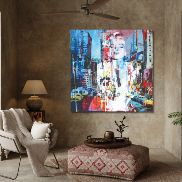 Mondiart Aluart schilderij Mondiart 'Monroe New York'