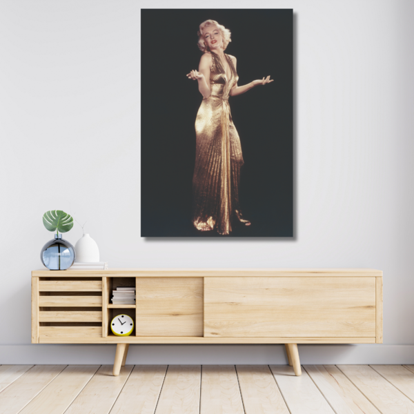 Mondiart Aluart schilderij Mondiart 'Marilyn Monroe golden dress'